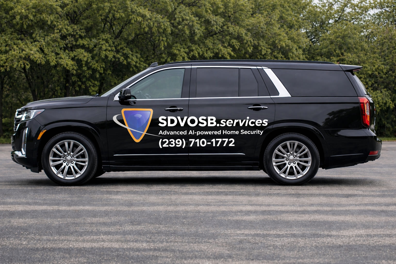 SDVOSB Services Cadillac Escalade secure-transport vehicle for executive protection